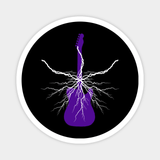 Purple Electric Lightning Guitar Magnet